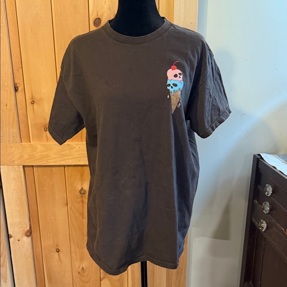 Riot Society Brown Ice Cream Skull Tee